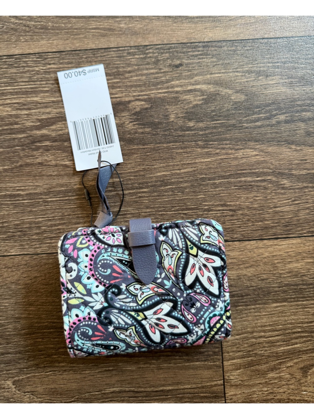 Vera Bradley Quilted Paisley Compact Wallet in Purple Multi